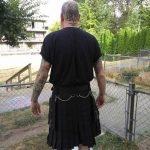 Black Deluxe Utility Fashion Kilt With Chrome Chainback