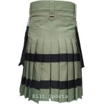 Olive-Scottish-Sports-Traditional-Fashion-Kilt-back