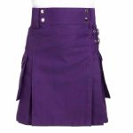 Scottish-Highland-Purple-Utility-Pleated-Kilts-Front