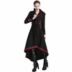 punk-rave-steampunk-military-jacket-for-women-front-model-pose