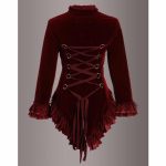 women-velvet-victorian-steampunk-gothic-dressage-tailcoat-corset-back-jacket-back-red