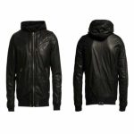 Diesel-L-HASSO-Collins-Hooded-Black-Leather-Bomber-Jacket-back-front