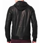 Diesel-L-HASSO-Collins-Hooded-Black-Leather-Bomber-Jacket-back-model