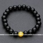 Lava Rock Stone Bead Buddha Skull Hamsa Hand Evil Eye Bracelet-matte-agate-and-yellow-amber