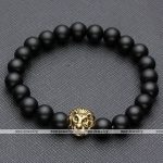 Lava Rock Stone Bead Buddha Skull Hamsa Hand Evil Eye Bracelet-matte-agate-no-spacer-beads