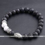 Lava-Rock-Stone-Bead-Buddha-Skull-Hamsa-hand-Evil-Eye-Bracelet-silver-buddha