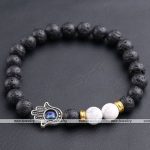 Lava-Rock-Stone-Bead-Buddha-Skull-Hamsa-hand-Evil-Eye-Bracelet-silver-hamsa-hand