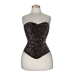 Flower-Brocade-Overbust-Cotton-Corset-front-white