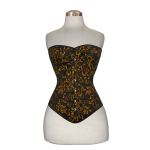 Flower-Brocade-Overbust-Cotton-Corset-yellow