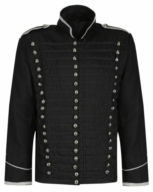 Black-Ussaro-Parade-Military-Jacket Black Ussaro Jacket, Military jacket, parade jacket, military parade jacket, black jacket
