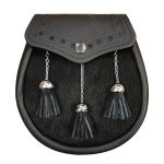 Bovine Embossed Leather Sporran Black