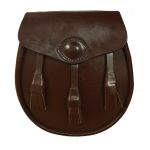 Bridle Leather Day Sporran with 3 Tassels Light Brown