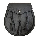 Leather Day Sporran with Embossed Design