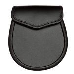 Simple Leather Day Sporran With Smooth finish Black