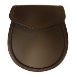 Simple Leather Day Sporran With Smooth finish Brown
