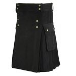 Schwarz-Active-Herren-Utility-Baumwoll-Kilt