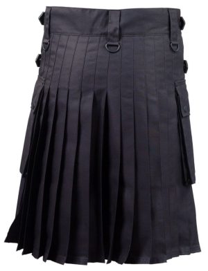 Black Deluxe Utility Kilt, Best Kilt for Men, Fashion Kilts