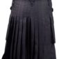 Black Deluxe Utility Kilt, Best Kilt for Men, Fashion Kilts