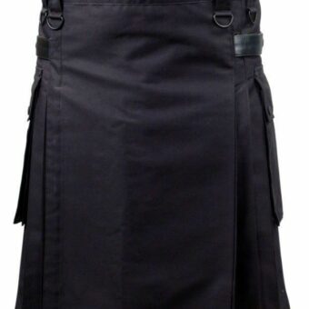 Kilt utilitaire de luxe noir, meilleur kilt pour hommes, kilts de mode