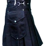 Black-Deluxe-Utility-Kilt-mit-Cargo-Taschen