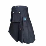 Negro-Formal-Policía-Utilidad-Kilt-Lado