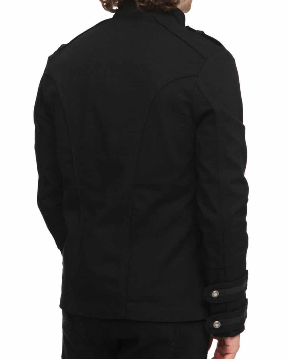 Black Guard Military Jacket Steampunk Vintage Pea Coat 2 Black Military Jacket Goth Steampunk Vintage Pea Coat, Gothic Clothing, Gaoth Jackets, Jackets for Men