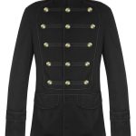 Black-Military-Jacket-Goth-Steampunk-Vintage-Pea-Coat-Front