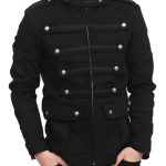 Black-Military-Jacket-Goth-Steampunk-Vintage-Pea-Coat-Front-Model