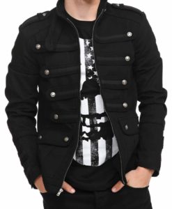 Black Military Jacket Goth Steampunk Vintage Pea Coat, Gothic Clothing, Gaoth Jackets, Jackets for Men