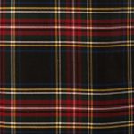 Schwarzer Kilt-Stoff mit Schottenmuster von Stewart