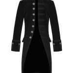 Black-Velvet-Goth-Steampunk-Victorian-Frock-Coat-Jacket-Front