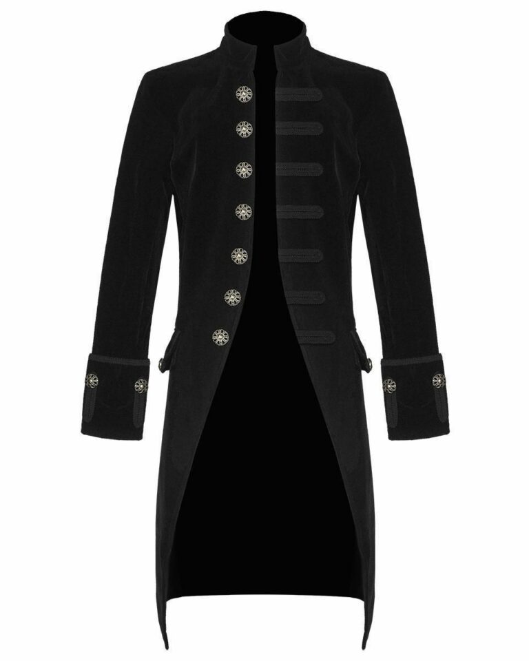 Black Velvet Goth Steampunk Victorian Frock Coat Jacket | Kilt and Jacks