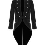 Black-Velvet-Goth-Steampunk-Victorian-Tail-Coat-Jacket-Front