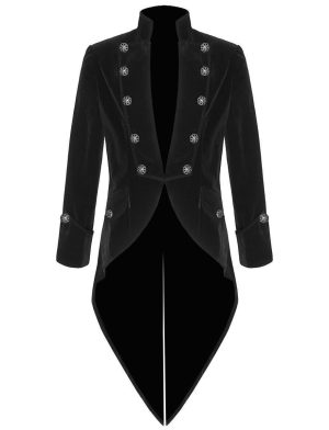 Tail coat Jacket Black Velvet Goth Steampunk Victorian, Gothic Clothing, Velvet Jackets, Best Jackets for Men