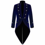 Blue-Velvet-Goth-Steampunk-Victorian-Tail-Coat-Jacket-Front