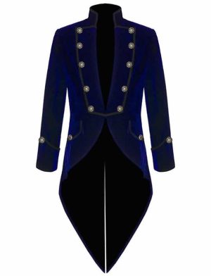 Manteau de queue Veste Blue Velvet Goth Steampunk Victorien, Vêtements gothiques, Vestes en velours, Meilleures vestes pour hommes