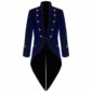Chaqueta de abrigo de cola azul terciopelo gótico Steampunk victoriano, ropa gótica, chaquetas de terciopelo, mejores chaquetas para hombres