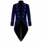 Frack Jacke Blue Velvet Goth Steampunk Viktorianisch, Gothic Kleidung, Samtjacken, Beste Jacken für Männer