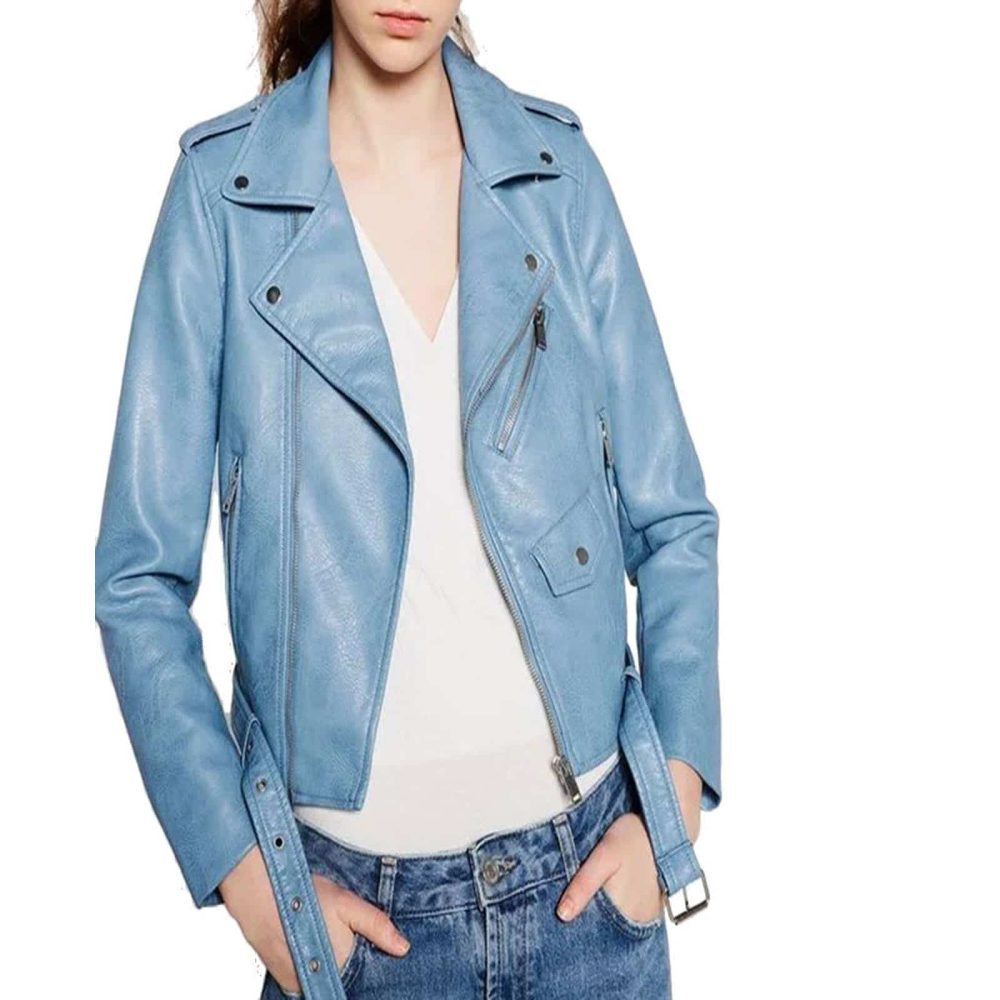 brando leather jacket, leather jacket in blue, blue leather jacket