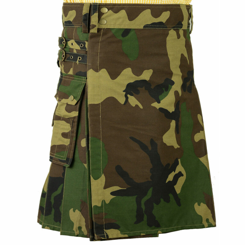 Kilt camo, kilt de luxe, kilt pour homme, kilt pour homme, kilt camoufalge, kilt militaire, kilt utilitaire camo