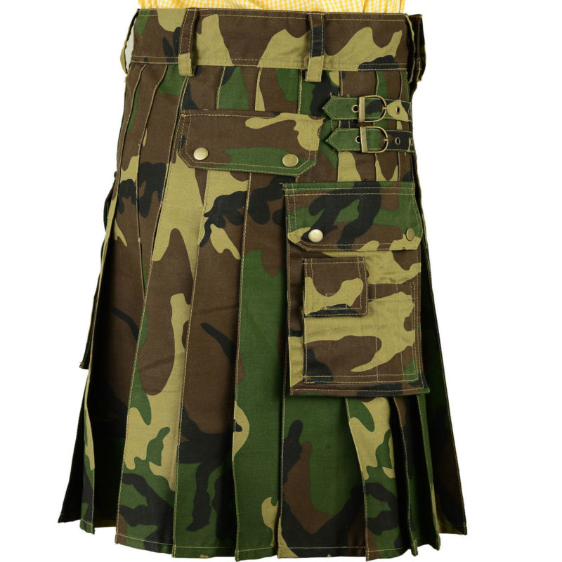 Kilt camo, kilt de luxe, kilt pour homme, kilt pour homme, kilt camoufalge, kilt militaire, kilt utilitaire camo