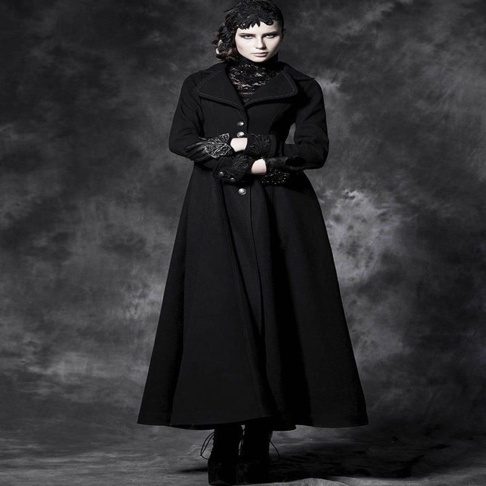 Black New Long Elegant Women Coat, Vintage cosplay Victorian Aristo, Traditional Jackets, best Jackets