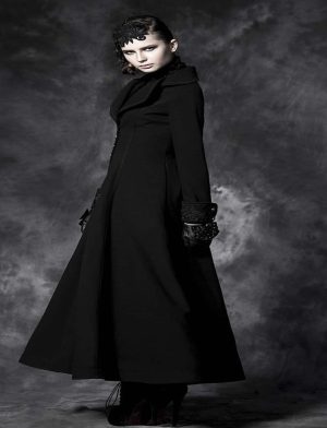 Manteau noir nouveau long élégant pour femmes, cosplay vintage Aristo victorien, vestes traditionnelles, meilleures vestes