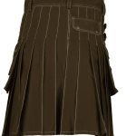 Fait à la main-Marron-Deluxe-Utilitaire-Mode-Kilt-Back