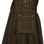 Handgefertigte-braune-Deluxe-Utility-Fashion-Kilt-Seite