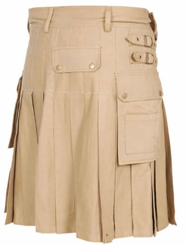 Khaki-Beige-Utility-Kilt Khakhi Kilts, Beige Kilts, Utility Kilts for Men, Best Kilts