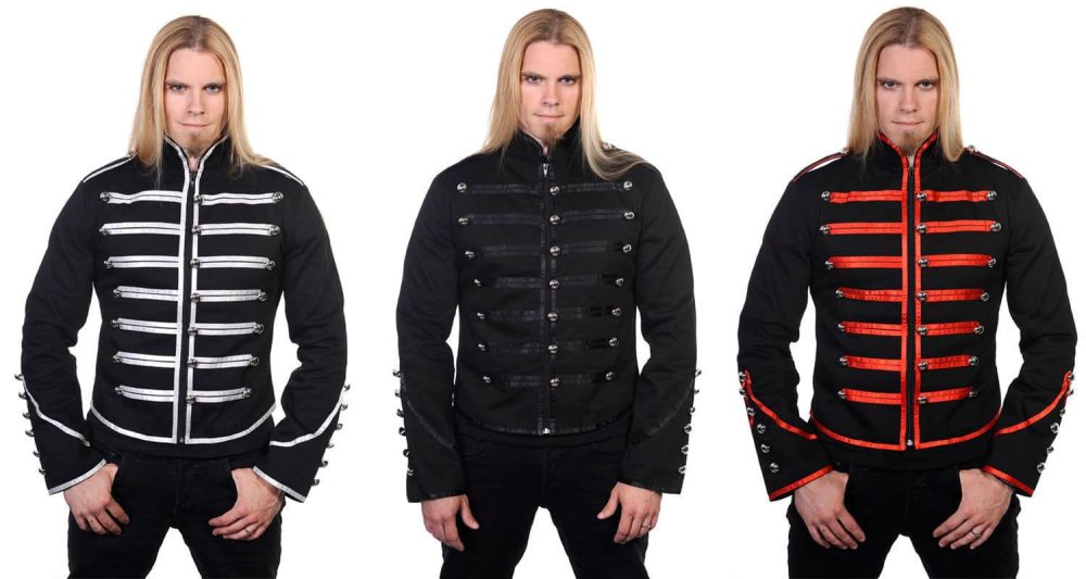 Black Banned Military Drummer Parade Jacke, Gothic Clothing, men Jacket