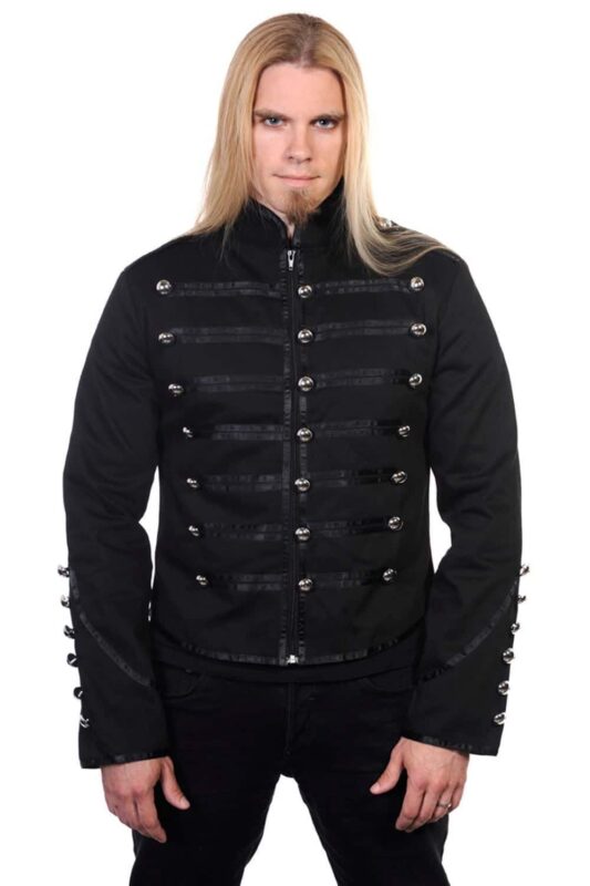 Black Banned Military Drummer Parade Jacke, Gothic Clothing, men Jacket