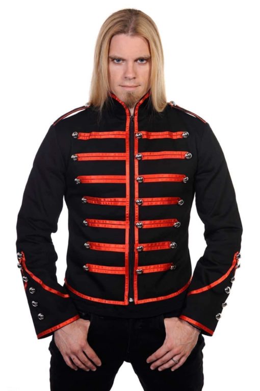 Black Banned Military Drummer Parade Jacke, Gothic Clothing, men Jacket
