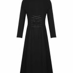 Men-Black-Handmade-Steampunk-Military-Trench-Coat-Long-Jacket-Black-Gothic-VTG-Back